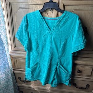 Mint green scrub top